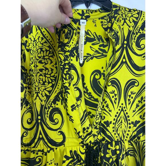 NWT Uncle Frank Women's Size XS Green/Black Floral Print 3/4 Sleeve Dress - Picture 10 of 10